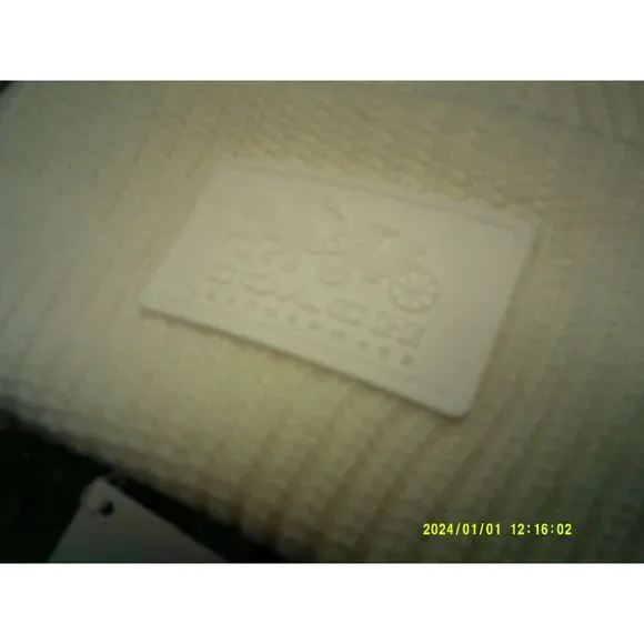 Coach Cream White Tonal Patch Beanie